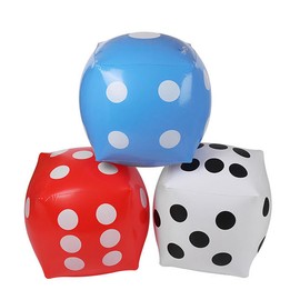 Tiardey 3 PCS Inflatable Dice Giant Dice 30cm/11.8in for Indoor and Outdoor Broad Game Ludo and Pool Party (Black+White+Red)