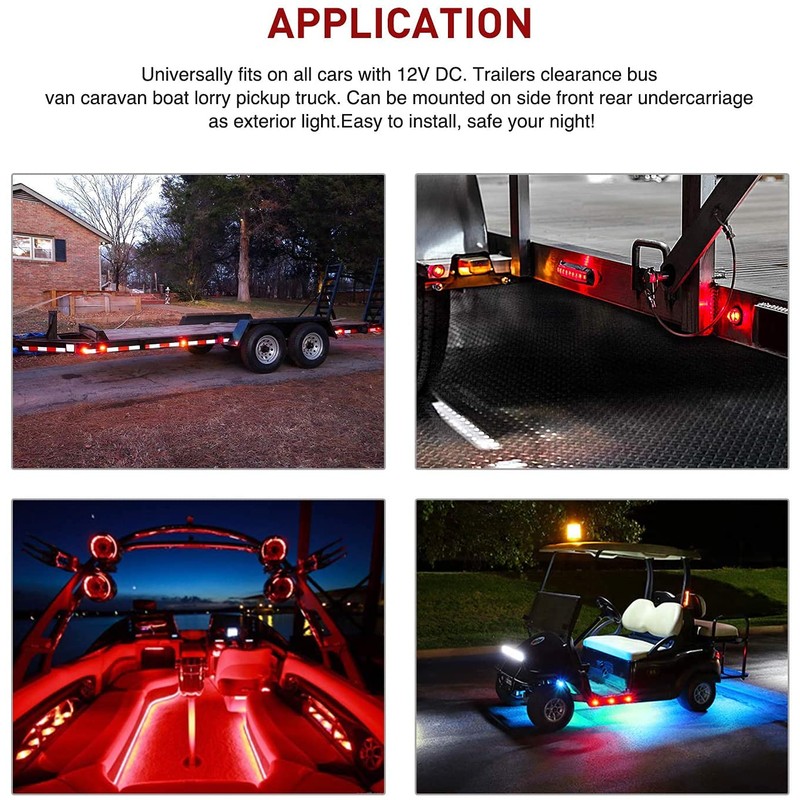 Gebildet 10Pcs 12V Blue Front Rear Side Indicator Bullet Marker