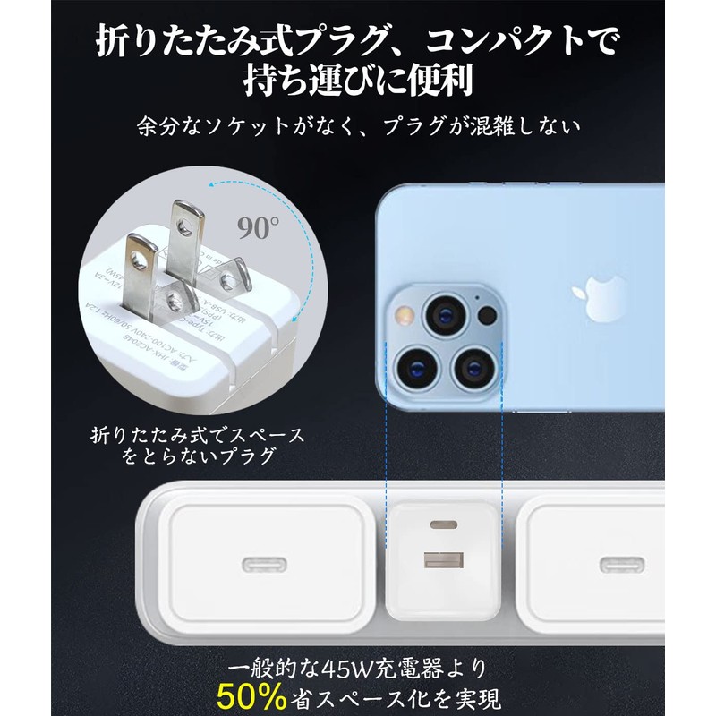 LUCKYDUO PD Charger, USB-C Outlet, 2 Ports, 42W (12W +