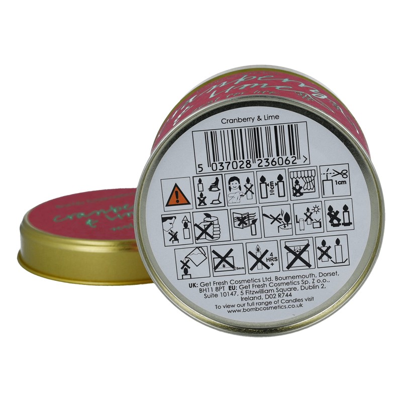 Bomb Cosmetics Kerze aus Zinn, Paraffinwachs, Weiß