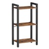 VASAGLE 3-Tier Tall Bookshelf, Narrow Bookcase with Steel Frame, Skinny