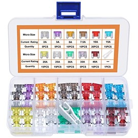 JOREST 120Pcs Car Fuse Kit - Replacement Fuses Assortment Kit for Car/RV/Truck/Motorcycle(2Amp 3A 5A 7.5A 10A 15A 20A 25A 30A 35A 40A) - Micro Blade Fuses Automotive + Auto Fuse Puller