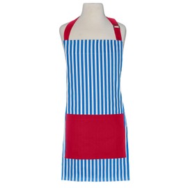 Handstand Kitchen Child's Bold Navy Stripe 100% Cotton Apron, Mitt and Chef's Hat Set