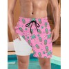 Buauty Mens Swim Trunks with Compression Liner 5 Inch Inseam