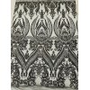 Mia Fabrics Inc. Big Damask Fabric - Black Holographic Embroidered