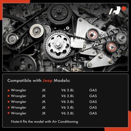 A-Premium Engine Serpentine Belt Drive Kit Compatible with Jeep JK Series Wrangler 2007 2008 2009 2010 2011, 3.8L