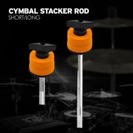 Beatelo Heavy-Duty 4in Pro Cymbal Stacking Stand | Steel Alloy Construction & Anti-Scratch Pads | for Jazz/Metal Drum KitsColor: Orange