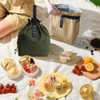LELE LIFE Canvas Insulated Lunch Bag with Drawstring Closure, Wide-Open