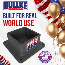 USA Made Never Rust/Stain 4x4 Base Bracket Anchor - Plastic Deck Post Skirt Flange Cover - Strong & Durable Support, Handrail, Base Brackets, Anchor Post Support (4 Pack)