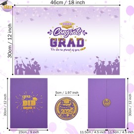 Graduation Decorations 2025 Purple Gold Graduation Guest Book to Sign Congrats Grad Signature Guestbook Alternative Party Gifts Keepsake Class Of 2025 Invitations Memory Card Board College High School