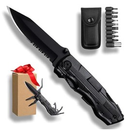 RUISTLI Herramientas Multifuncional-Navaja Multiusos 16 en 1,Multiherramienta Plegable,Navaja Tactica Multitool,Pinzas Multiherramientas con Navaja de Bolsillo y Abridor de Botellas y Destornillador