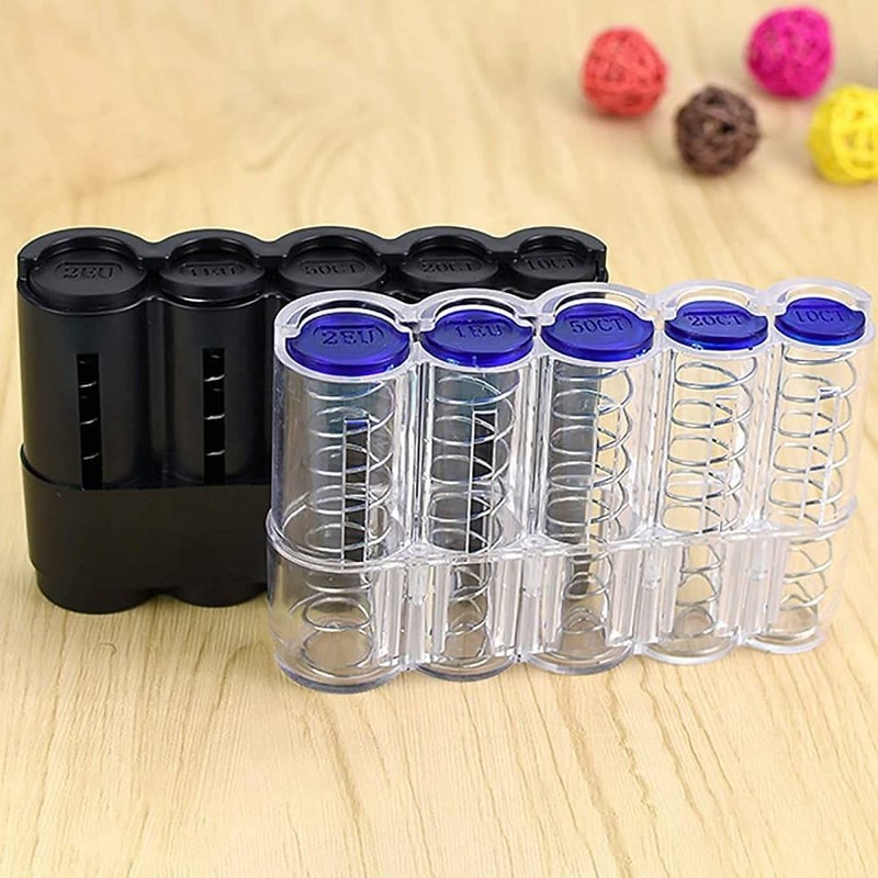 Compact Coin Holder with 5 Coin Sorter, Suitable for Waiters,