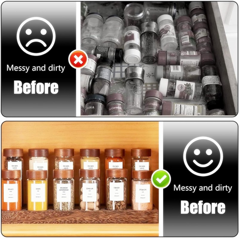 Labels for Food Containers,192 Pcs 36 * 50mm Kitchen Jar