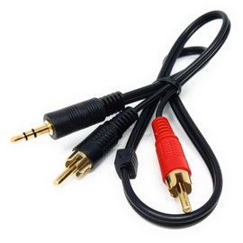 DRUT 50cm short 3.5mm to Twin RCA Stereo Aux Phono Audio Cable Mini Jack Lead Cord Y Splitter Headphone Cord RCA Y Splitter Adapter 1.6ft Black Gold Connectors