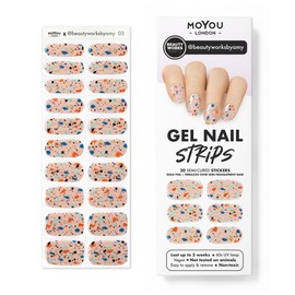 MOYOU LONDON Semi Cured Gel Nail Strips, 20 Pc. Gel Wraps for Nails, Easy Apply & Remove for Salon-Quality Manicure, Works with Any Nail Lamps - beautyworksbyamy 03