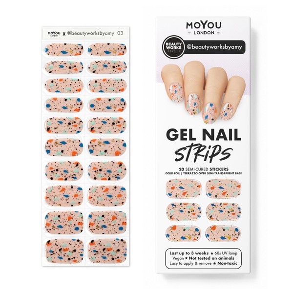 MOYOU LONDON Semi Cured Gel Nail Strips, 20 Pc. Gel