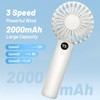 AJIJING Mini Portable Fan, 3 Speeds, Digital Display, USB Rechargeable
