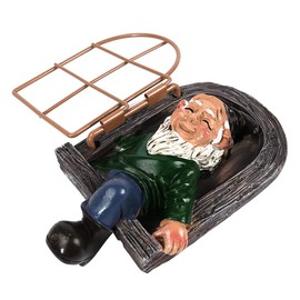 Sarini Elf Out The Door Tree Hugger Garden Statue Gnome Resin Ornament Hanging Tree Gnome Decoration Tree Faces Decor for Outdoor Patio and Lawn Ornament