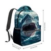 MIEPOS Fierce Shark Attack Backpack,Ocean Fish Polyester Backpacks,Lightweight Double Shoulder