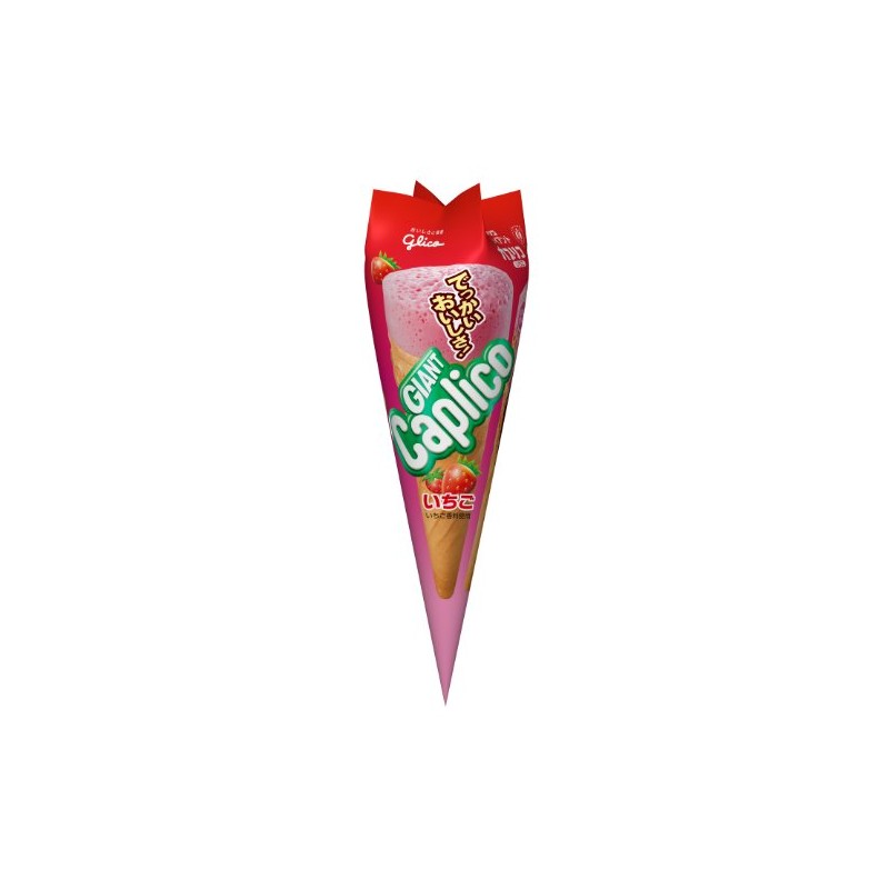 Glico Giant Caprico Strawberry 1 Bottle x 10 Bags