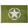 2x3 Army Original Olive Green Star 100D Woven Poly Nylon