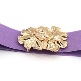 ZYALTFDC Women's Elastic Vintage Purple Belts for Women Dresses Stretchy Retro Wide Waist Cinch Belt for Women Purple Flower Elastic Vintage Wide Waist Belt Lady Stretchy Retro Cinch Belts Waistband