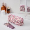 JOVAKIT 2Pcs Makeup Bag Quilted Cosmetic Bag for Women Girls,