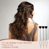 20Pcs Quick Topsy Beader Hair Set, Black Hair Loop Threader
