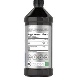 Horbaach Liquid Magnesium 16 fl oz | Vital Trace Minerals Complex | with Sulfate, Lithium, and Boron | Vegetarian, Non-GMO & Gluten Free Supplement