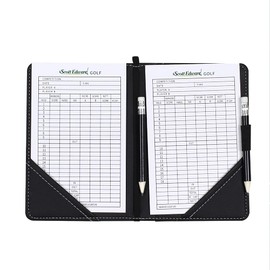 Scott Edward Golf Scorecard Cover Leather Scorecard Holder Statistics and Score Tracking Waterproof Soft Thick Grey/Black/Blue/Orange