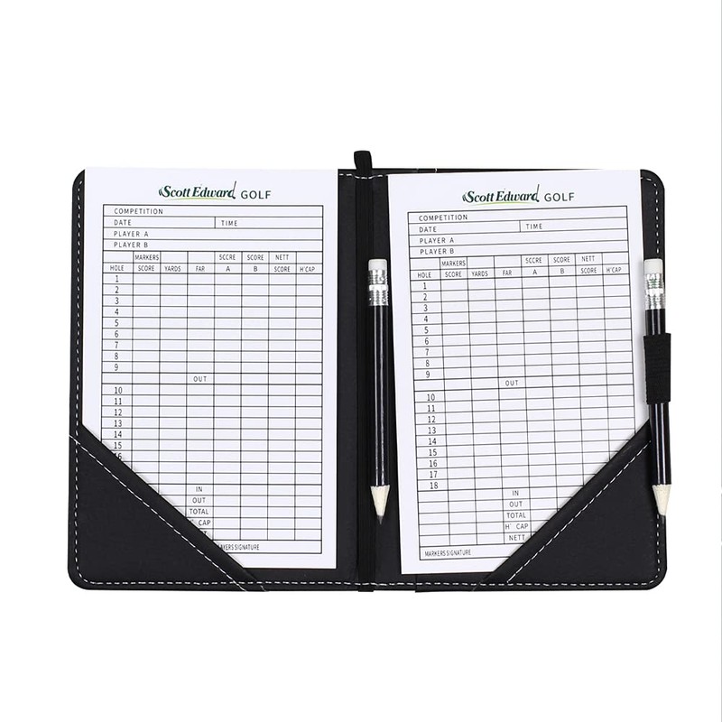 Scott Edward Golf Scorecard Cover Leather Scorecard Holder Statistics and