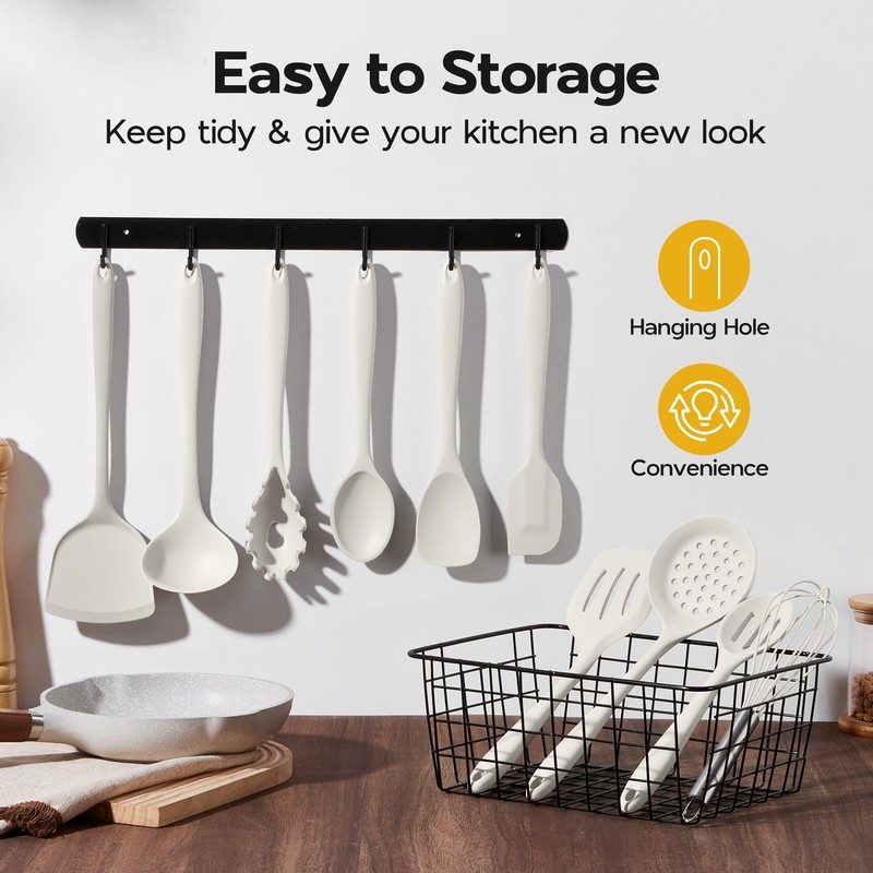 Kitchen Cooking Utensils Set of 10, Onader Silicone Utensils Set