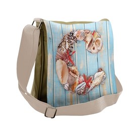 Ambesonne Letter C Messenger Bag, Marine Life Design C, Unisex Cross-body