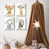 Framed Wild Animals Nursery Picture Wall Decor Canvas,8X10 Inches