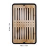 Tea Tray, Rectangular Bamboo Tea Tray with Drip Plate, Teapot,