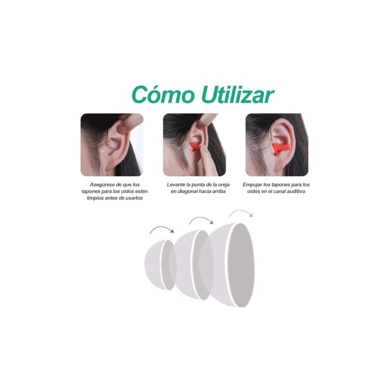 12 Pares Tapones para Oídos de Silicon,Tapones Oídos Nadar con