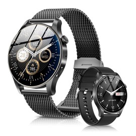 Smart Watch, 2025, Round Shape, 1.43 Inches, AMOLED, High Definition Screen, 2 Types of Bands, Call Function, LINE Message Notifications, 100+ Exercise Modes, Exercise Recording, Pedometer, Activity