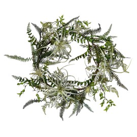 Vickerman 24" Everyday Artificial Green Fern Wreath - Faux Indoor Floral Greenery Wreath - for Home Or Office Decor - Maintenance Free