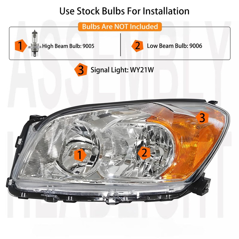 2PCS Headlights Assembly for USA Built Model For 2009 2010