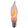 EFP Flicker Flame Clear Tip Light Bulbs | Mini E12 Candelabra Base C7 4" Length 3 Watt, 130 Volt, 10 Lumens - Includes 5 Bulbs