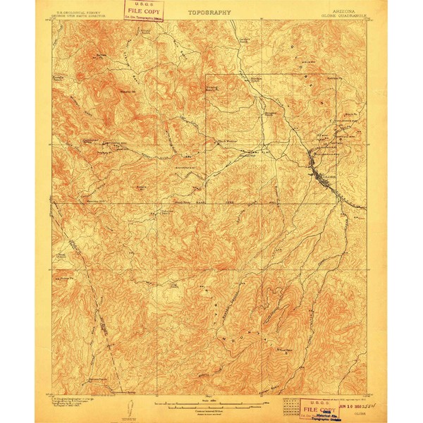 YellowMaps Globe AZ topo map, 1:62500 Scale, 15 X 15