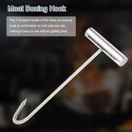 uxcell 3Pcs Stainless Steel T Hooks 10 Inch 7.7mm T-Shaped Handle Meat Boning Hook T-Handle Boning Hooks for Kitchen Butcher Shop Restaurant BBQ Tool