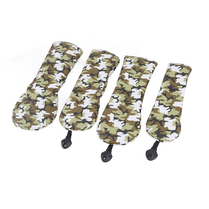 4Pcs Golf Club Head Cover PU Thick Plush Wear Resistant