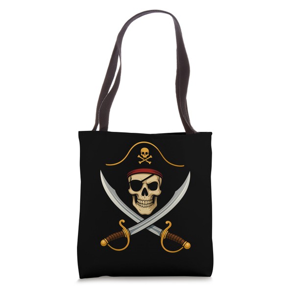Pirate Captain Skeleton Caribbean Cruise Halloween Skeleton Tote Bag