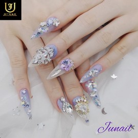 ❣️ Sweet Violet Handmade Nail Tips ✨ - Short Round / ❣️ 스윗바이올렛 수제네일팁 ✨ - 숏라운드