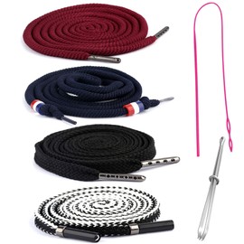 Hoodie Drawstring Replacement String Cord: YZSFIRM 4 Pcs Pants Drawstrings for Sweatpants Shorts - 51 inch Long Draw Strings with 2 Threader Tool