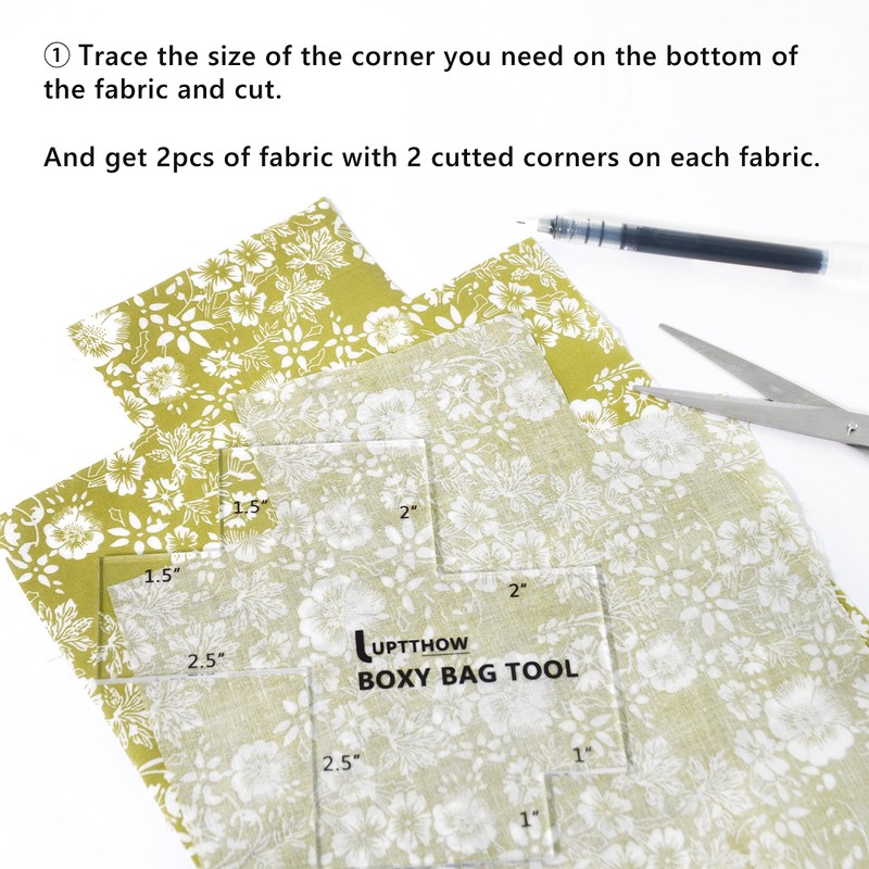 UPTTHOW 3Pcs Boxy Bag Making Templates Notion for Beginners, Clear