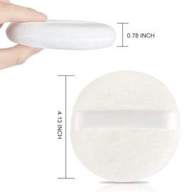Teenitor 4 Pcs Powder Puff For Body Powder Loose Powder, 4.13 Inch Ultra Soft Large Round Velour Smooth Apply Puff With Ribbon Band Handle