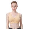 WANAYOU Women's Zip Front Sports Bra Wireless Post-Surgery Bra Active