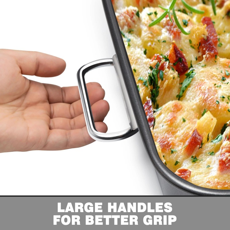 Tiawudi Lasagna Pan 15x10x3 Inch Baking Pan for Oven Nonstick